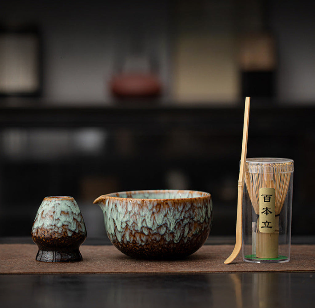 Set matcha Écaille Bleu