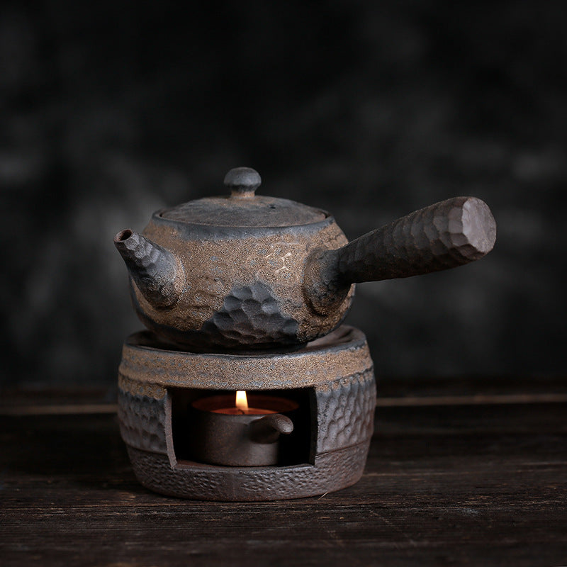 Coarse Pottery Tea Warming Stove Japanese Style Handmade Vintage Tea Warming Teaware Boiling Teapot Ceramic Kung Fu Tea Warming Tea Suit