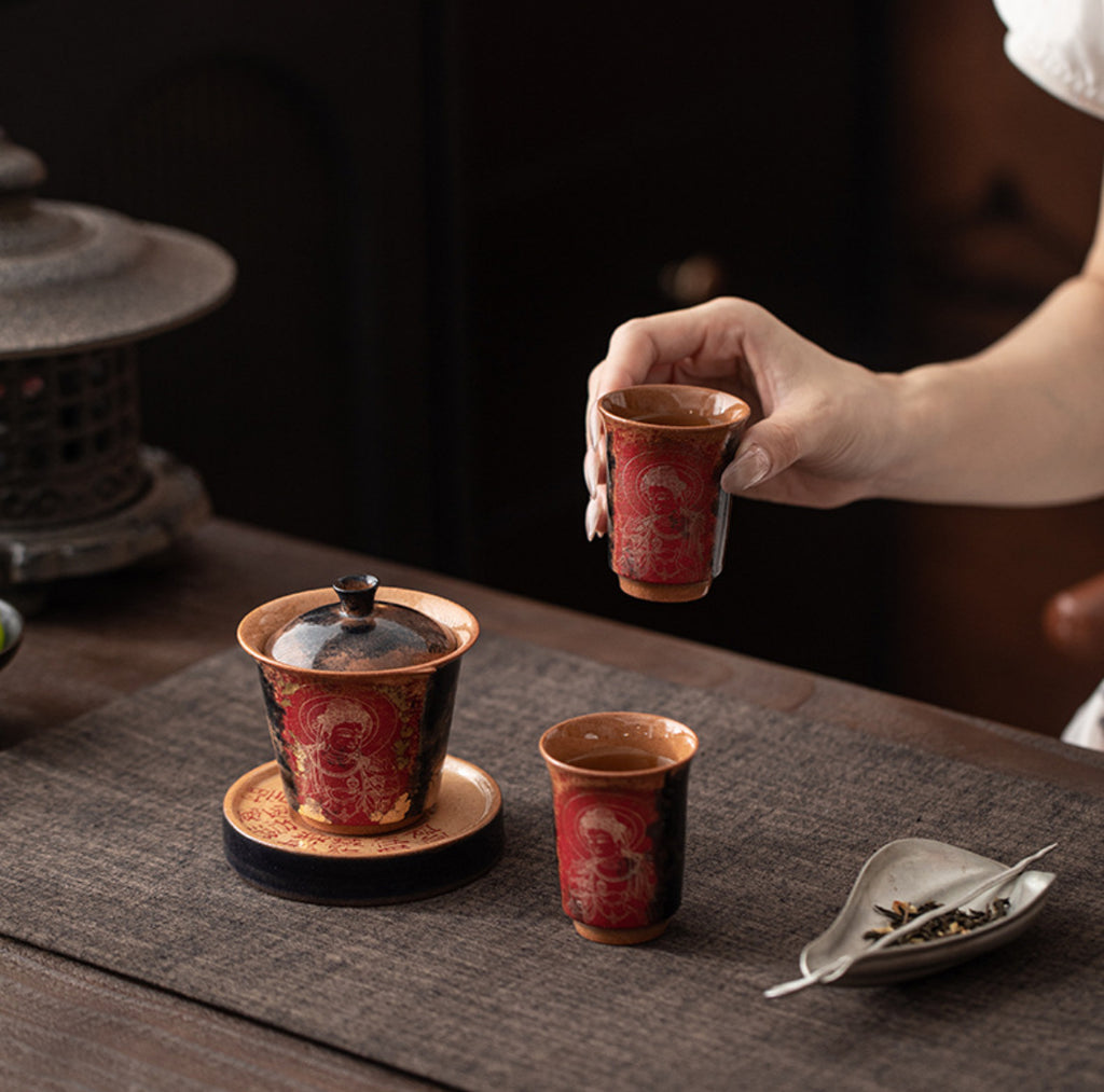 Set théière et tasses L'éveil Écarlate