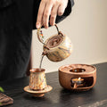 Dunhuang Cultural And Creative Oil Painting Lift Kettle Warm Tea Set Candle Heating Insulation Teapot Base Chinese Retro Tea Warming Stove