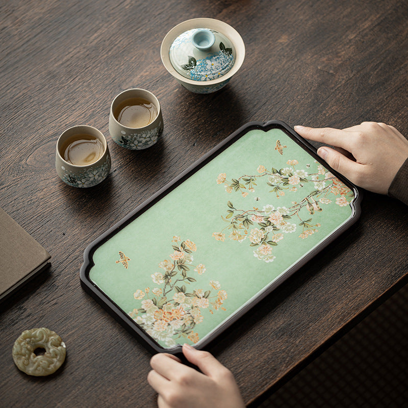 Hand-Painted Oncidium One Bowl Two Cups Tea Set Chinese Style Creative Tea Set Outdoor Camping Portable Travel Tea Set