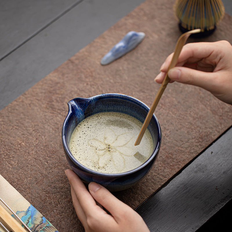 Wanyao Brushed Matcha Four-piece Set Song Dynasty Ceramic Tea Set Tea Bowl Tea Cup Tea Brush Baibenli Tea Spoon Stand