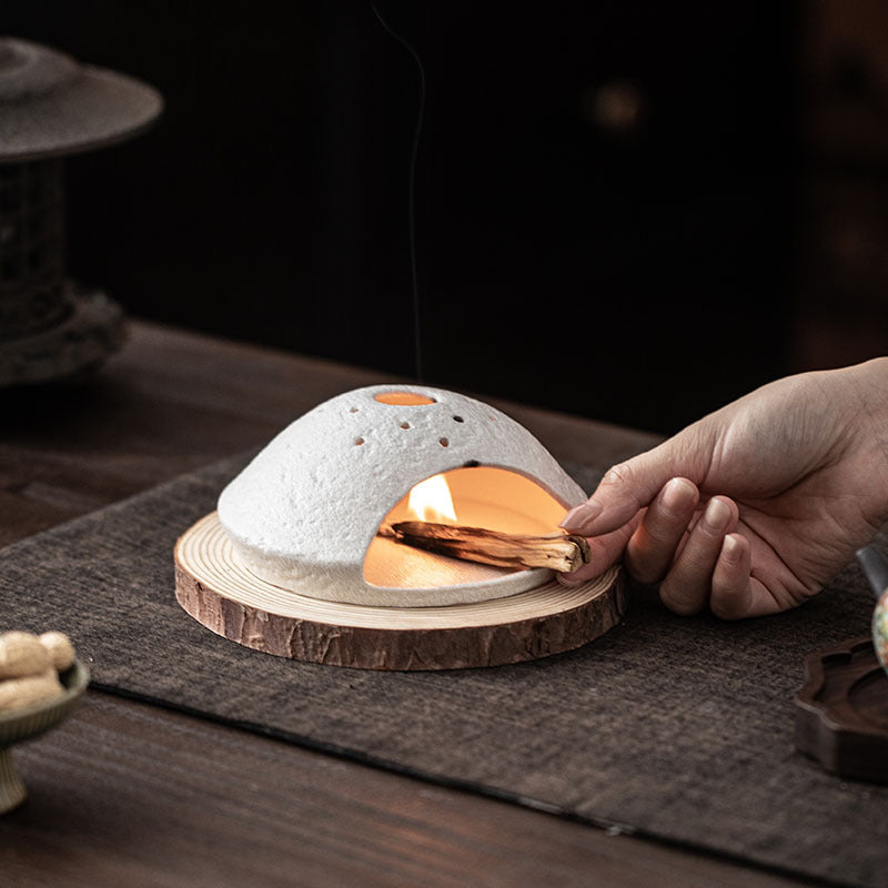 Small Planet Incense Fireplace Creative Set Home Cedar Sacred Wood Ceramic Incense Burner Indoor Atmosphere Aromatherapy Ornaments
