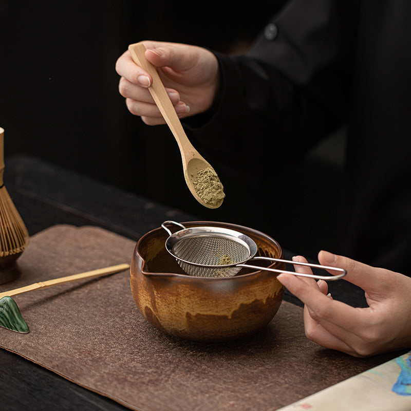 Traditional Japanese Matcha Tea Ceremony Set With Eight Pieces, Including Matcha Tools, Matcha Whisk, Matcha Bowl, And Tea Spoon