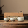 Ru Kiln Dunhuang One Pot Two Cups Kung Fu Tea Set Suit Guochao Wenchuang Household Beam-lifting Teapot Tea Cup Hand Gift