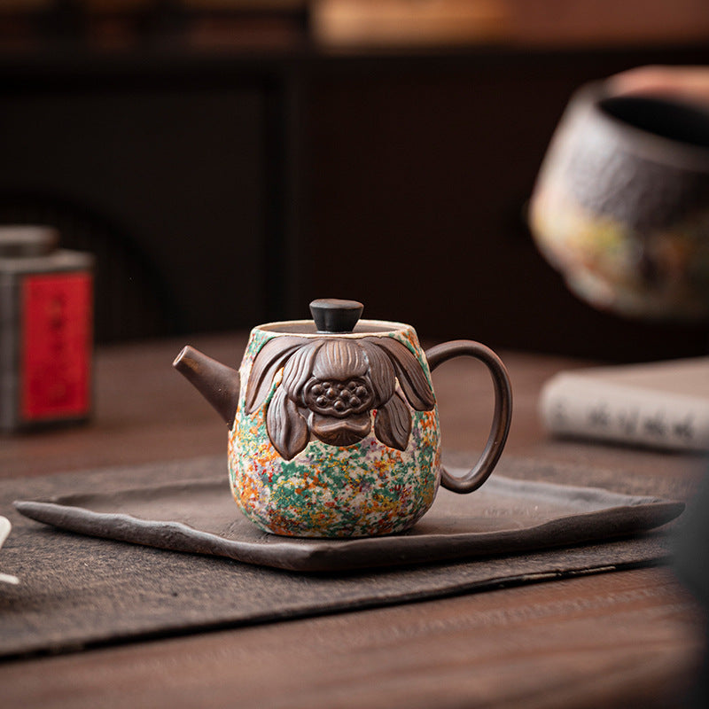 Rock Painting Time Shenglian Is Putting The Pot Ceramic Ball Hole Filter Teapot Household Kung Fu Tea Set Anti-scalding Teapot