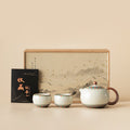 Ru Kiln Dunhuang Wenchuang Can Raised Tea Set Suit Home Office One Pot Two Cups Of Tea Group To Send Customers Accompanying Ceremony