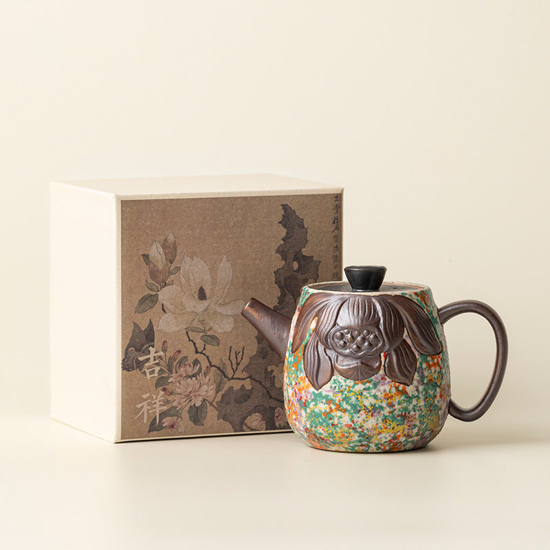 Rock Painting Time Shenglian Is Putting The Pot Ceramic Ball Hole Filter Teapot Household Kung Fu Tea Set Anti-scalding Teapot