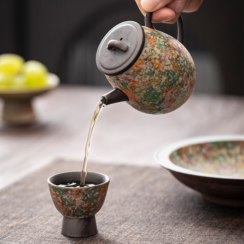 Rock Painting Time Leyuan Pot Handmade Ceramic Teapot Household Chinese Kung Fu Tea Set Single Tea Maker Souvenir