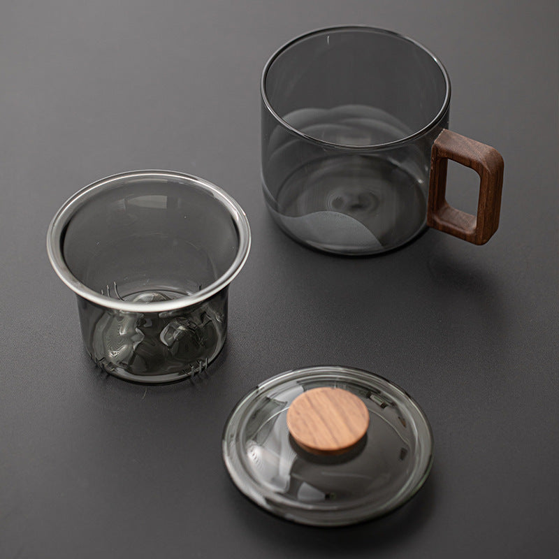 Modern Simple Mountain View Tea Cup Borosilicate Glass Water Cup Home Office Water Cup Mug Tea Separation Cup