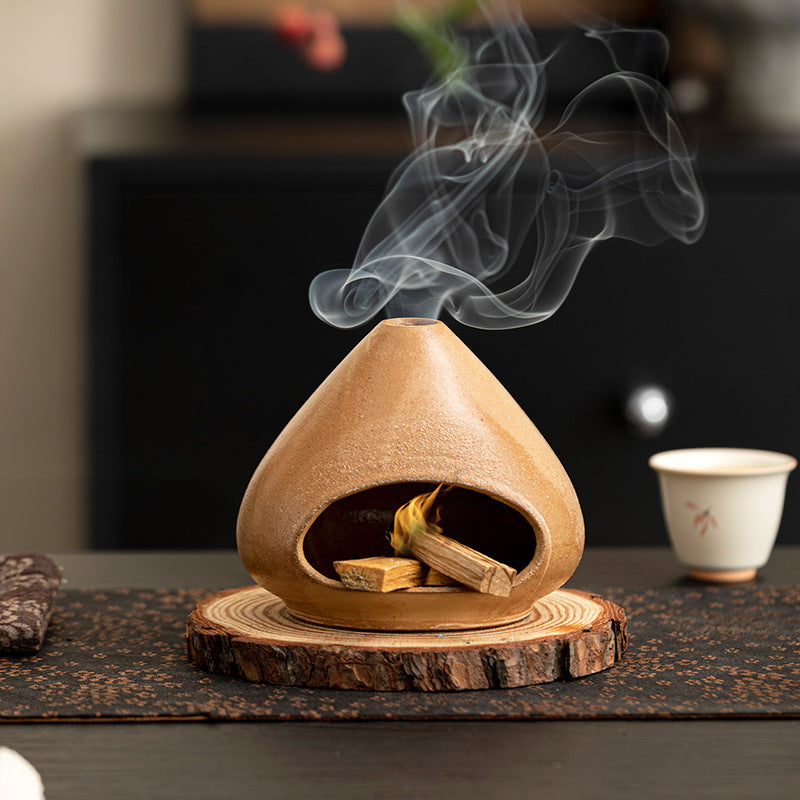 Little Sugar Bean Fireplace Peruvian Sacred Wood Cedar Sage Burning Purification Furnace Home Retro Aromatherapy Furnace Incense Decoration
