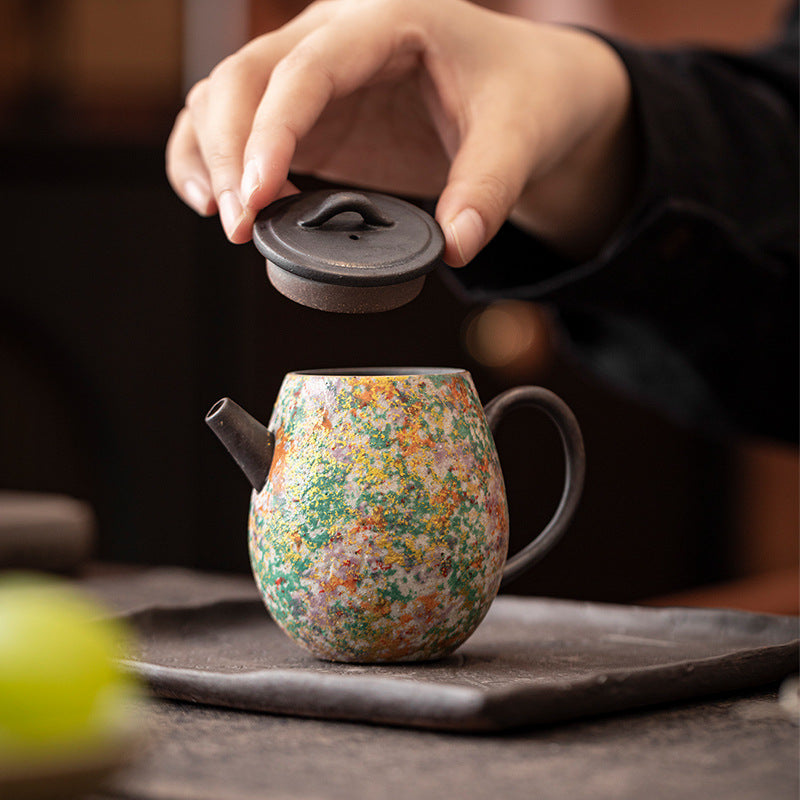 Rock Painting Time Leyuan Pot Handmade Ceramic Teapot Household Chinese Kung Fu Tea Set Single Tea Maker Souvenir