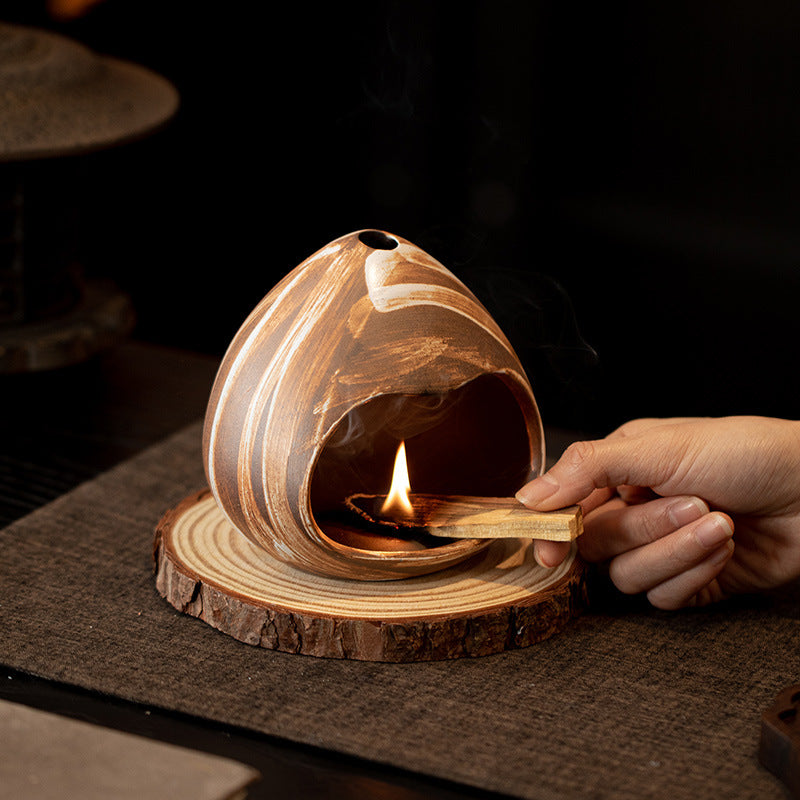 Mountain Aromatherapy Fireplace Sacred Wood Lavender Sage Burning Purification Furnace Home Atmosphere Aromatherapy Furnace Decorative Ornaments