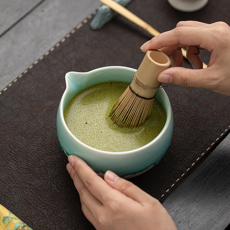 Kiln Variable Flow Glaze Matcha Set Four-piece Set Household Ceramic Matcha Tea Making Tools 100-year-old Tea Spoon Standing Matcha Bowl