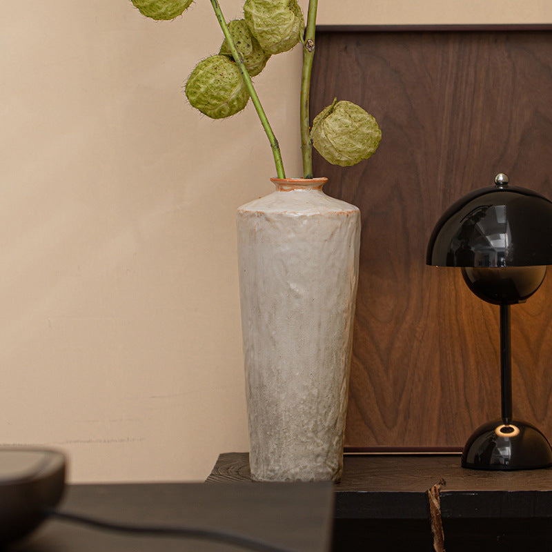 Retro Shino-Yaki Creative Ceramic Flower Vessel B&B Living Room Entrance Decoration Home Art Flower Arrangement Vase Ornaments