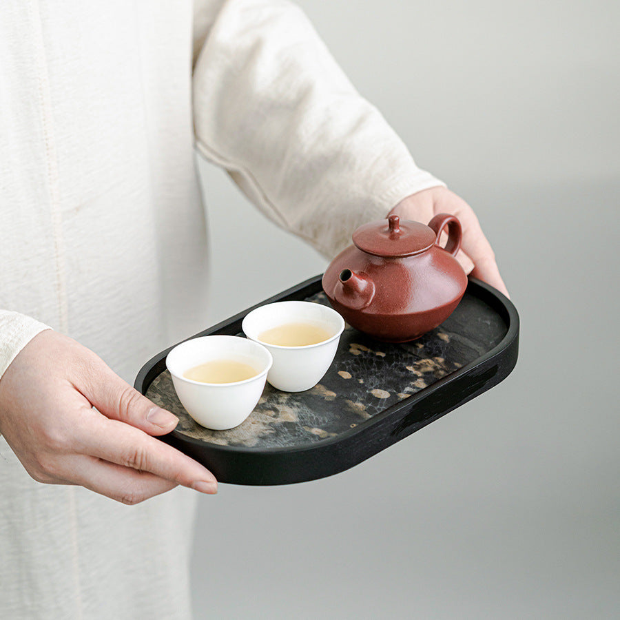 Rock Panel Dry Bubble Tray Household Teapot Tea Cup Insulation Pad Handmade Bamboo Tea Serving Household Tea Table Tea Set Accessories