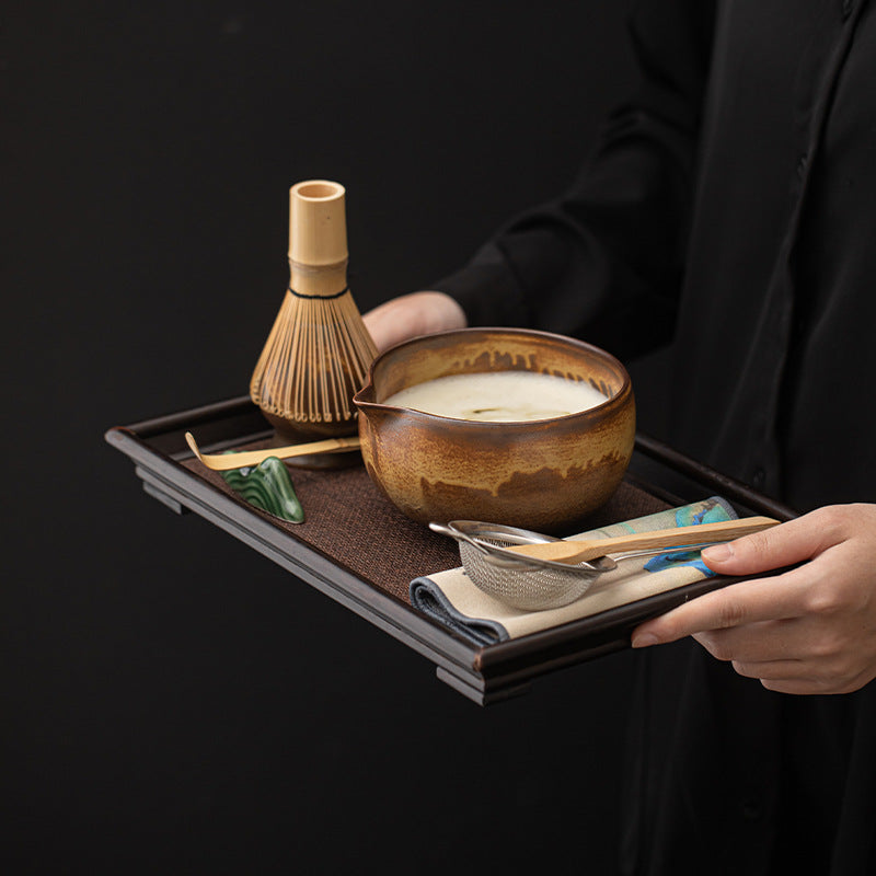 Traditional Japanese Matcha Tea Ceremony Set With Eight Pieces, Including Matcha Tools, Matcha Whisk, Matcha Bowl, And Tea Spoon
