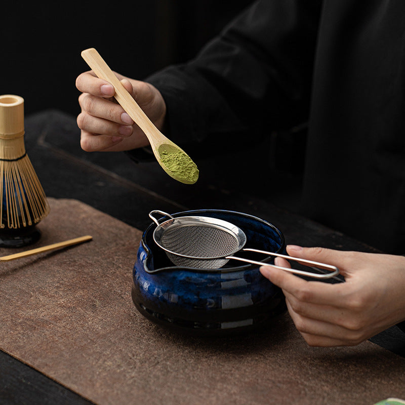 Ancient Kiln Matcha Eight-piece Set Of Ceramic Kiln Threaded Tea Bowl, One-hundred-year-old Tea Spoon, Song Dynasty Tea Ordering And Stirring Tool