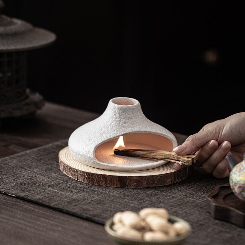 Small Chimney Fireplace Ceramic Aromatherapy Stove Sacred Wood Cedar Sage Home Decoration Atmosphere Ornaments Tea Ceremony Accessories