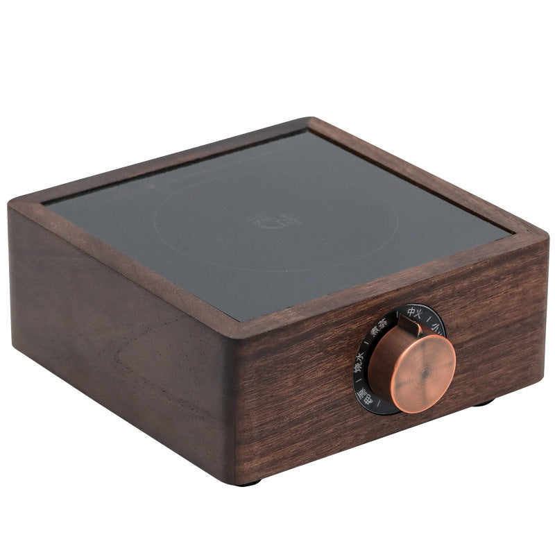 Walnut Knob Electric Ceramic Stove Vertical Pattern Glass Pot Tea Set Household Water Kettle Tea Maker Heating Tea Stove