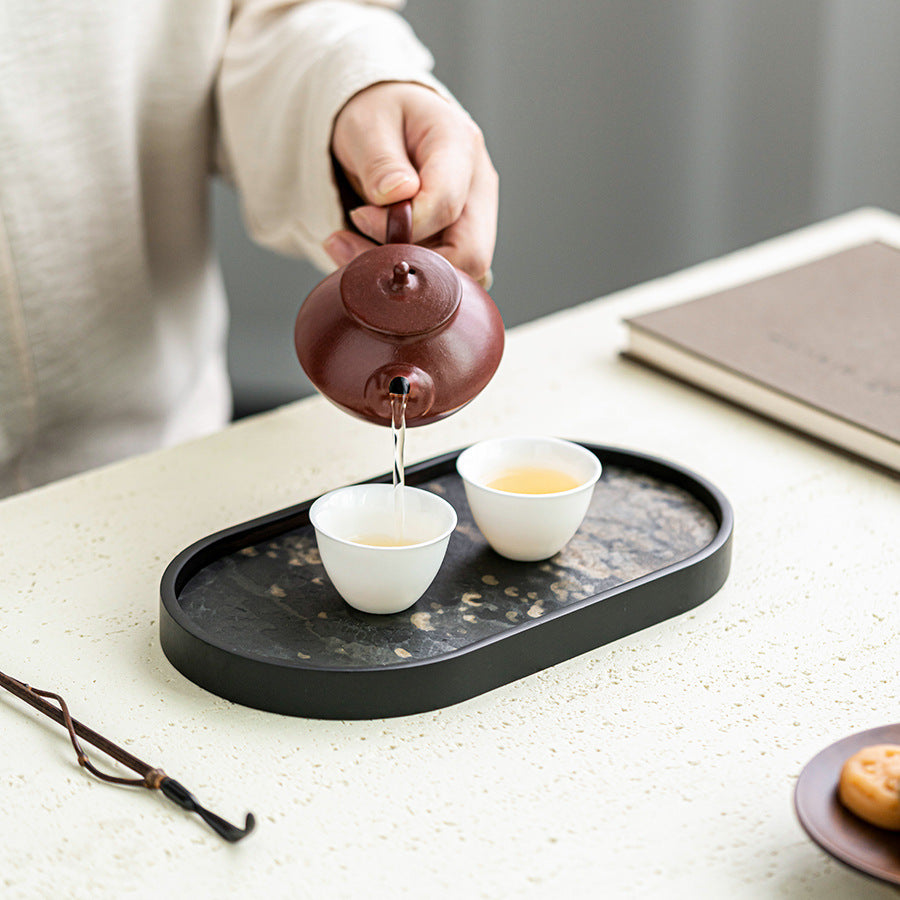Rock Panel Dry Bubble Tray Household Teapot Tea Cup Insulation Pad Handmade Bamboo Tea Serving Household Tea Table Tea Set Accessories
