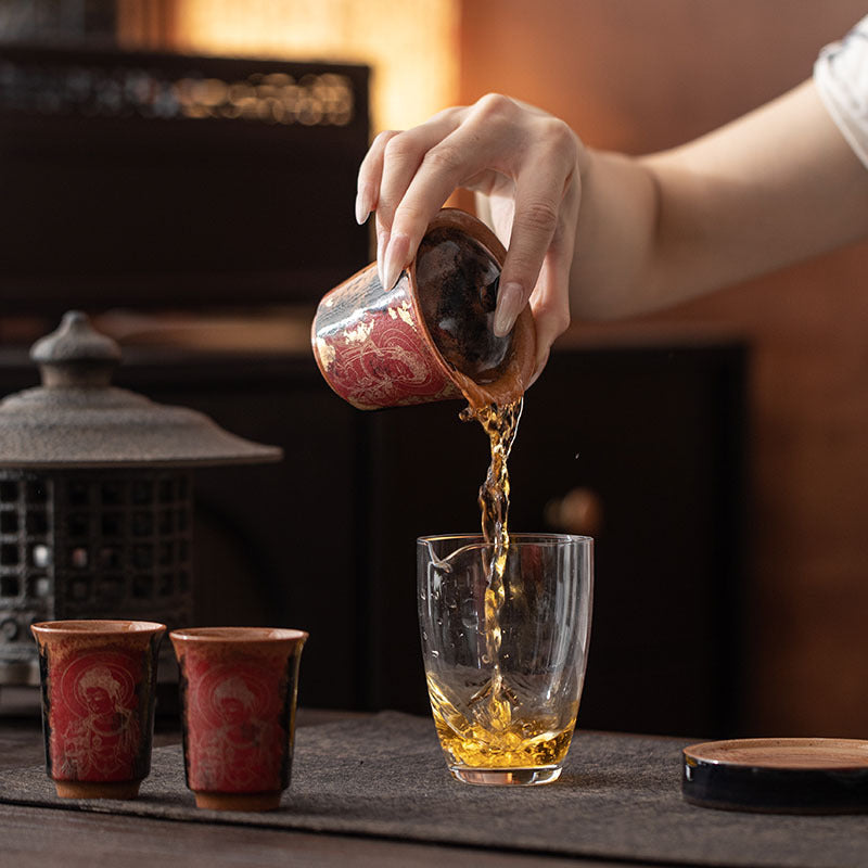 Dunhuang Cultural And Creative One Bowl Two Cups Gift Box Chinese Retro Covered Bowl Tea Cup Tea Set For Elders And Leaders Gifts