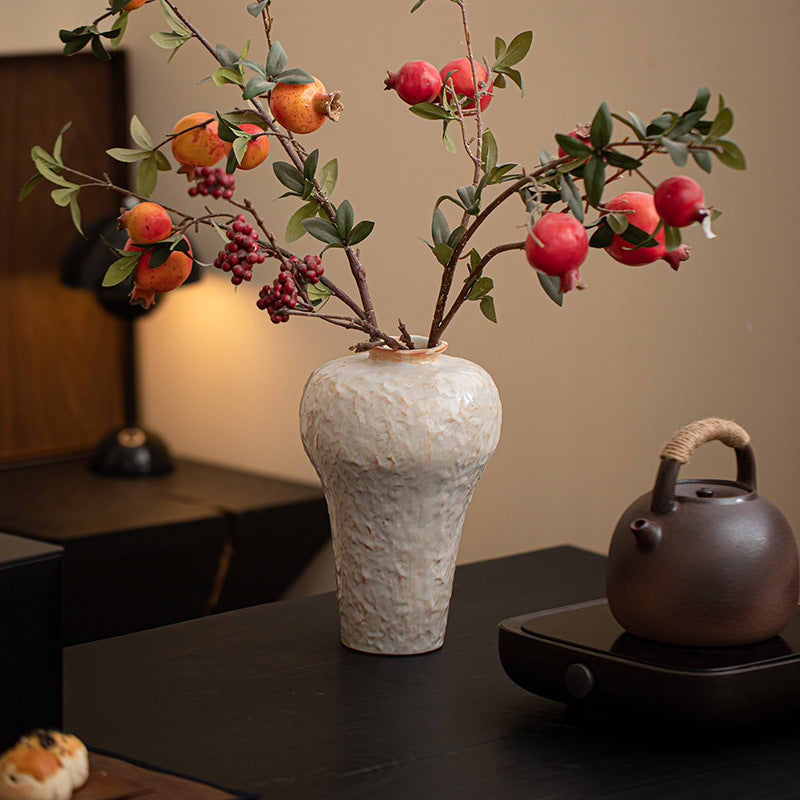 Retro Shino-Yaki Creative Ceramic Flower Vessel B&B Living Room Entrance Decoration Home Art Flower Arrangement Vase Ornaments