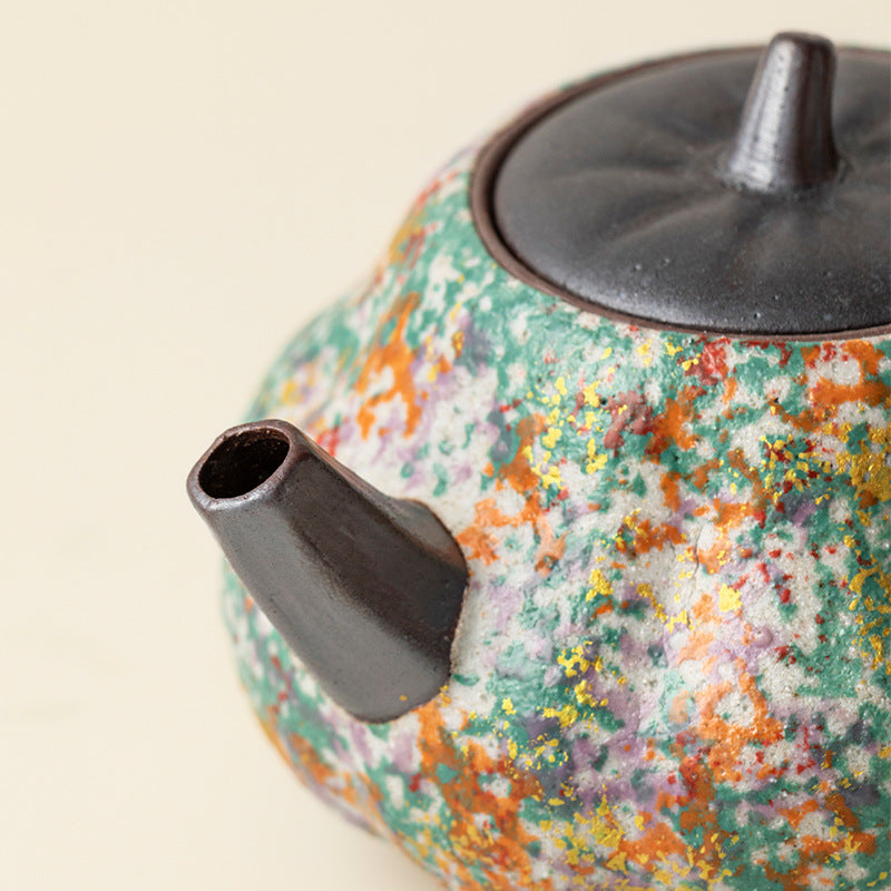 Rock-painted Time Pumpkin Is Making The Pot Home Chinese Retro Ceramic Filter Teapot Anti-scalding Hand Teapot As A Gift