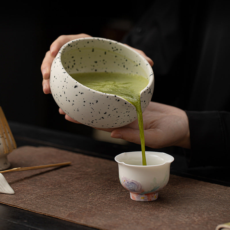 Sesame Matcha Eight-Piece Set Japanese Tea Ceremony Ceramic Tea Bowl Tea Whisk Stand Song Dynasty Tea Tools