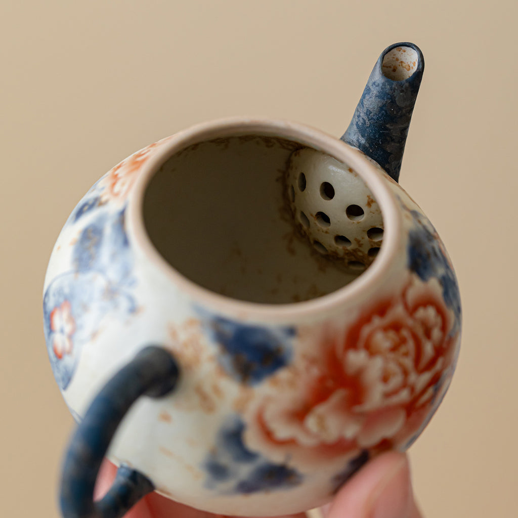 Caramel Glazed Butterfly Love Peony Ruyi Pot Ceramic Kung Fu Tea Set Household Anti-Scalding Teapot Chinese Retro Traditional Teapot