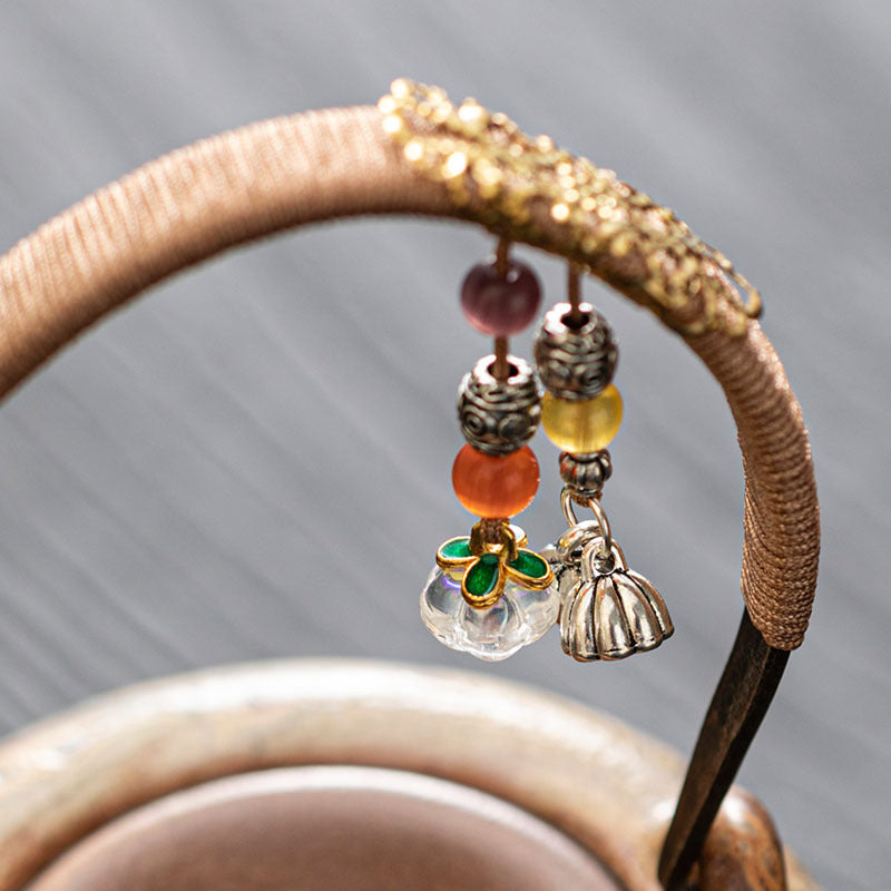 Dunhuang Cultural And Creative Oil Painting Lift Kettle Warm Tea Set Candle Heating Insulation Teapot Base Chinese Retro Tea Warming Stove